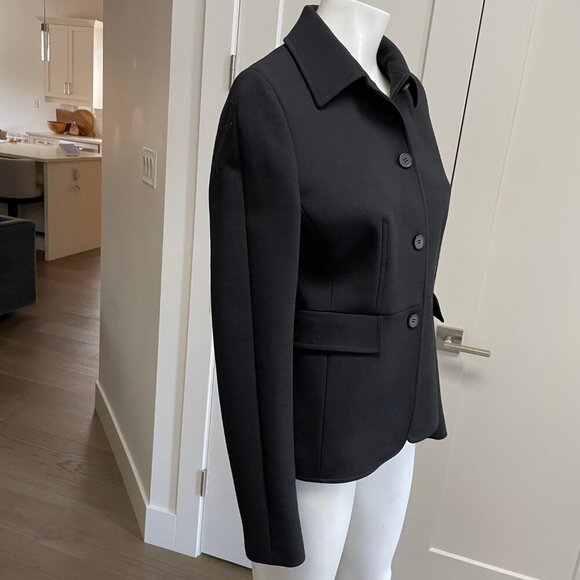 Hugo Boss Jarera 4 Button Bal Colla Poly Wool Blend Lined Blazer Black Sz 6 NWOT - Picture 3 of 10
